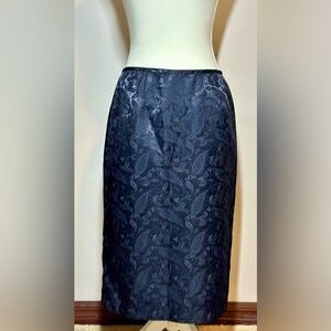 Elegant Navy Blue Le Suit Patterned Skirt